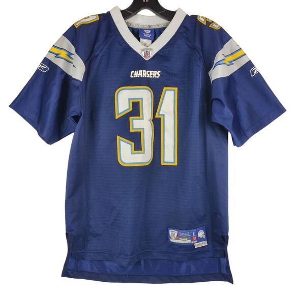SAN DIEGO CHARGERS Jersey Youth Large Blue ANTONIO CROMARTIE #31 Retro REEBOK - Picture 1 of 9
